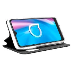 Funda compatible con XIAOMI MI 9T / K20 PRO con tapa soporte ventana tipo libro negra