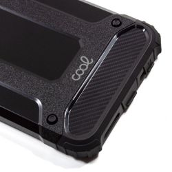 COOL Funda compatible con IPHONE 12 / 12 PRO Hibrida armor semi rígida reforzada metálica Negra