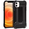 COOL Funda compatible con IPHONE 12 / 12 PRO Hibrida armor semi rígida reforzada metálica Negra