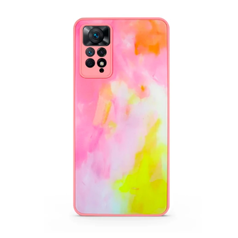 Funda compatible con XIAOMI REDMI NOTE 11 4G / REDMI NOTE 11S Cristal templado rosa, amarilla