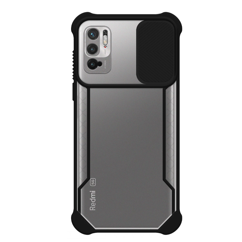 Funda compatible con XIAOMI REDMI NOTE 10 5G ⋆ Tapa deslizante cámara ⋆ Color negro ⋆ Protección total