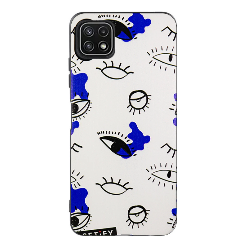 Funda compatible con XIAOMI REDMI NOTE 8 PRO Doble capa gel Dibujos ojos blanco azul negro