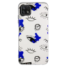 Funda compatible con XIAOMI REDMI NOTE 8 PRO Doble capa gel Dibujos ojos blanco azul negro