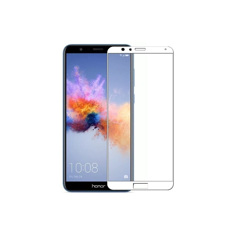 Protector de pantalla compatible con HUAWEI HONOR 7X Dureza 9H Cristal templado Borde blanco
