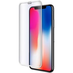 Protector de pantalla compatible con IPHONE X / XS / 11 PRO Borde blanco Cristal templado plano dureza 9H