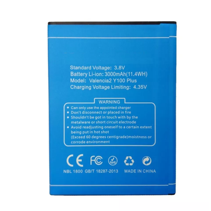 Bateria compatible con Doogee Valencia 2 Y100 Plus ⋆ 3000 mAh