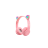 Auriculares bluetooth 5.0 cascos inalámbricos luces LED Orejas de gato P47 Rosa