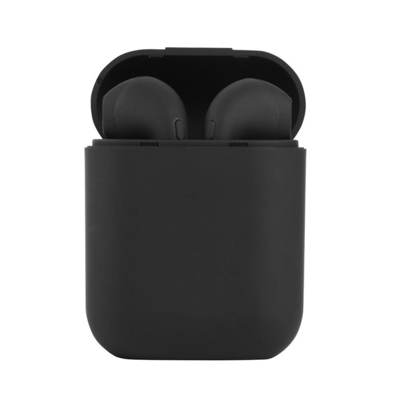 Auriculares inalámbricos Bluetooth 5.0 TWS I12 negros ⋆ Estuche de carga compacto ⋆ Diseño ligero