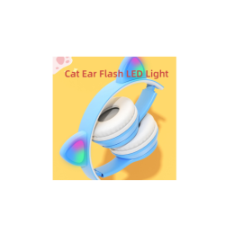 Auriculares Bluetooth 5.0 inalámbricos con orejas de gato LED ⋆ P47M ⋆ Color morado ⋆ Cascos plegables divertidos 🎧🐱💜