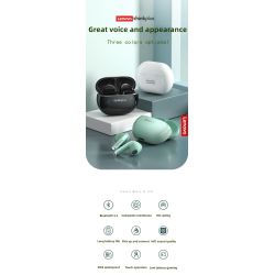 LENOVO XT93 Auriculares bluetooth 5.2 inalámbricos ⋆ Micrófono dual HD ⋆ Sonido claro y nítido ⋆ Color negro