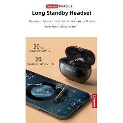 LENOVO XT93 Auriculares bluetooth 5.2 inalámbricos ⋆ Micrófono dual HD ⋆ Sonido claro y nítido ⋆ Color negro
