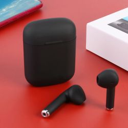 Auriculares inalámbricos Bluetooth 5.0 TWS I12 negros ⋆ Estuche de carga compacto ⋆ Diseño ligero