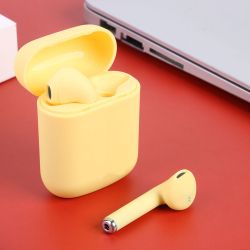 Auriculares inalámbricos I12 TWS Bluetooth 5.0 ⋆ Color amarillo ⋆ Control táctil ⋆ Estuche carga ⋆ Compatibles Android iOS