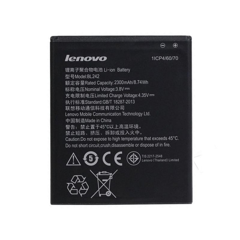 Bateria original Lenovo K3 / A6000 ⋆ BL242 ⋆ Capacidad 2300 mAh