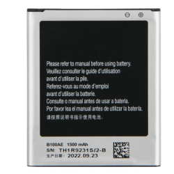Bateria compatible con Samsung Galaxy Ace 3, GT-S7272, Trend Lite Duos, Trend 2⋆ EB-B100AE ⋆ Capacidad 1500 mAh
