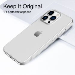 Funda compatible con IPHONE 14 / 15 / PRO PLUS MAX * Silicona transparente flexible * Diseño fino