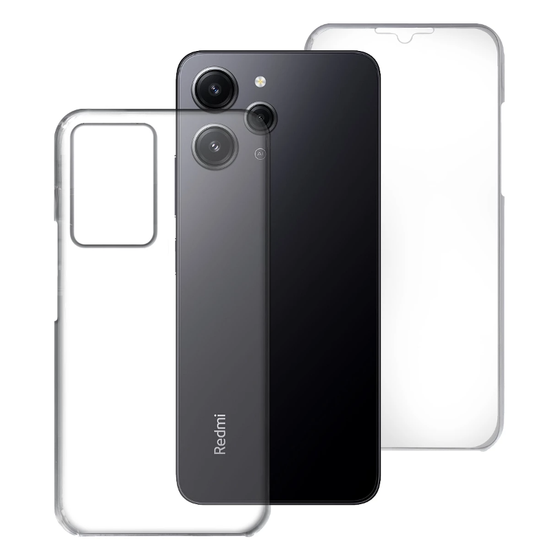 Funda compatible con XIAOMI REDMI NOTE 12 / 13 / 4G 5G PRO PLUS 12S Doble 360º frontal y trasera transparente