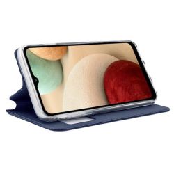 COOL Funda compatible con SAMSUNG GALAXY A12 / M12 Flip cover soporte tapa ventana libro Azul