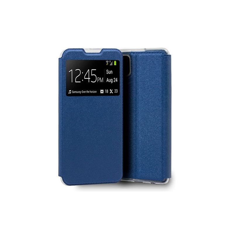 COOL Funda compatible con SAMSUNG GALAXY A12 / M12 Flip cover soporte tapa ventana libro Azul