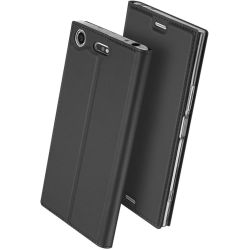 Funda compatible con SONY XPERIA XZ1 Flip cover tapa billetera - Gris oscuro