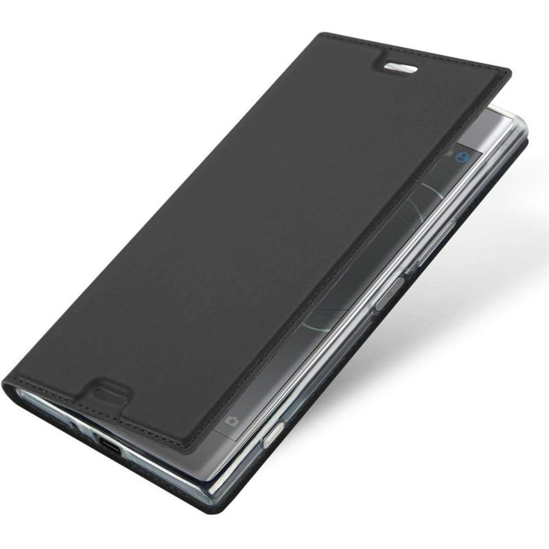 Funda compatible con SONY XPERIA XZ1 Flip cover tapa billetera - Gris oscuro