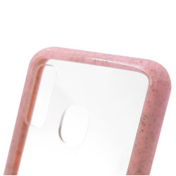 Funda compatible con XIAOMI REDMI 7A Upcase transparente rigida borde amarillo