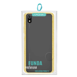 Funda compatible con XIAOMI REDMI 7A Upcase transparente rigida borde amarillo