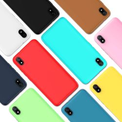 Funda compatible con XIAOMI REDMI 7A Silicona suave - amarillo, azul, blanco, gris, marrón, rojo, rosa, verde