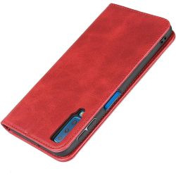 Funda compatible con SAMSUNG GALAXY A7 2018 Flip cover tapa billetera - Rojo oscuro