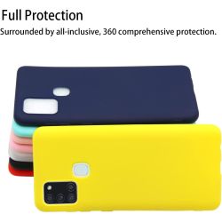 Funda compatible con SAMSUNG GALAXY A21S Silicona flexible suave - Negra azul marino rojo rosa turquesa