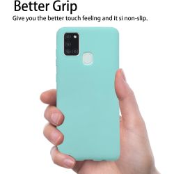 Funda compatible con SAMSUNG GALAXY A21S Silicona flexible suave - Negra azul marino rojo rosa turquesa