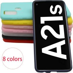 Funda compatible con SAMSUNG GALAXY A21S Silicona flexible suave - Negra azul marino rojo rosa turquesa