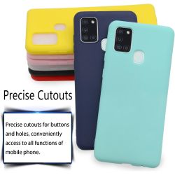 Funda compatible con SAMSUNG GALAXY A21S Silicona flexible suave - Negra azul marino rojo rosa turquesa