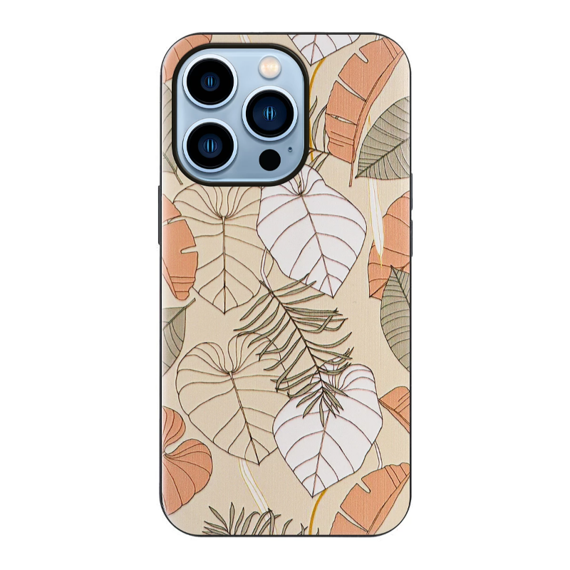 Funda compatible con IPHONE 13 PRO MAX Doble gel dibujos Otoño hojas