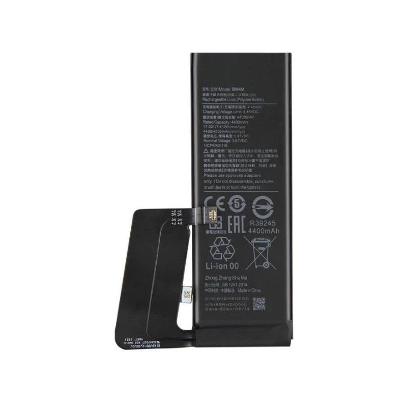 Bateria compatible con XIAOMI MI 10 PRO 5G ⋆ BM4M ⋆ Capacidad 4400 mAh ⋆ Voltaje 3.85V ⋆ Tipo Li-Ion