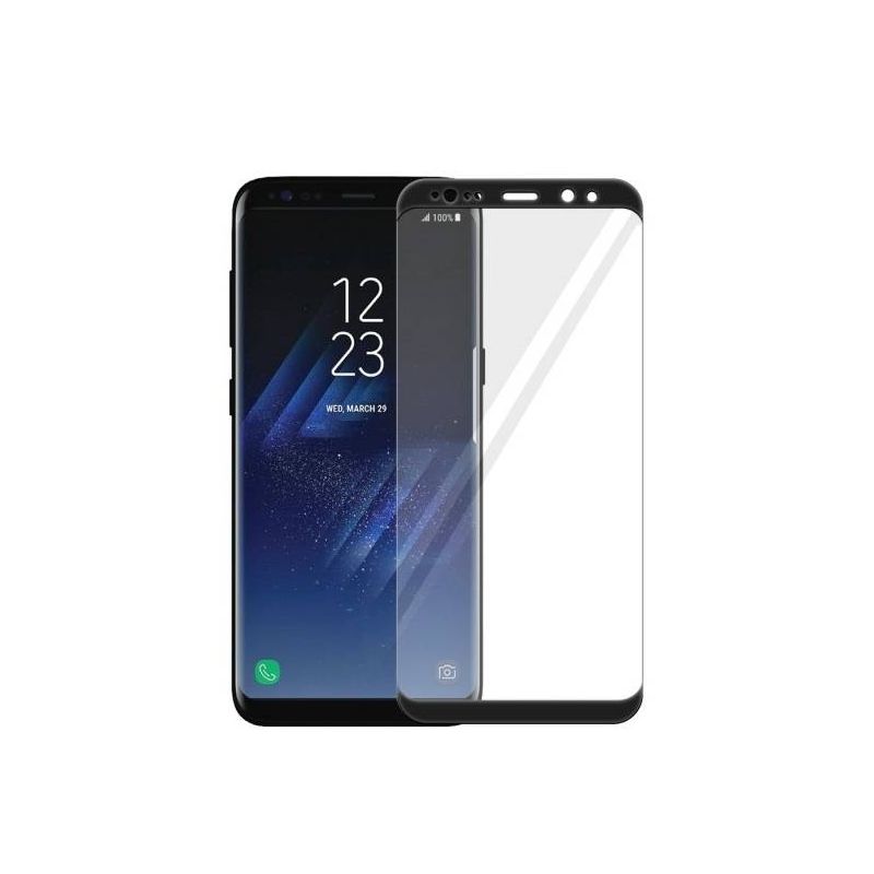 Protector de pantalla compatible SAMSUNG GALAXY S8 Cristal templado 9H Negro