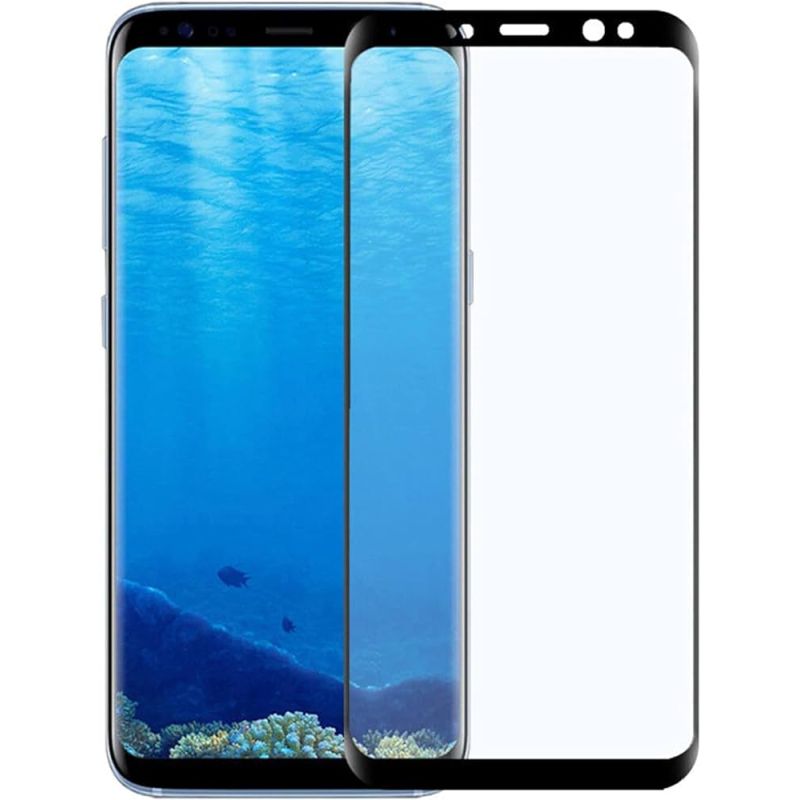 Protector de pantalla compatible SAMSUNG GALAXY S8 PLUS / S8+ Cristal templado 9H Negro