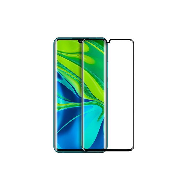 Protector de pantalla compatible con XIAOMI MI NOTE 10 ⋆ Cristal templado 9H ⋆ Borde negro ⋆ Protección total 🛡️📱