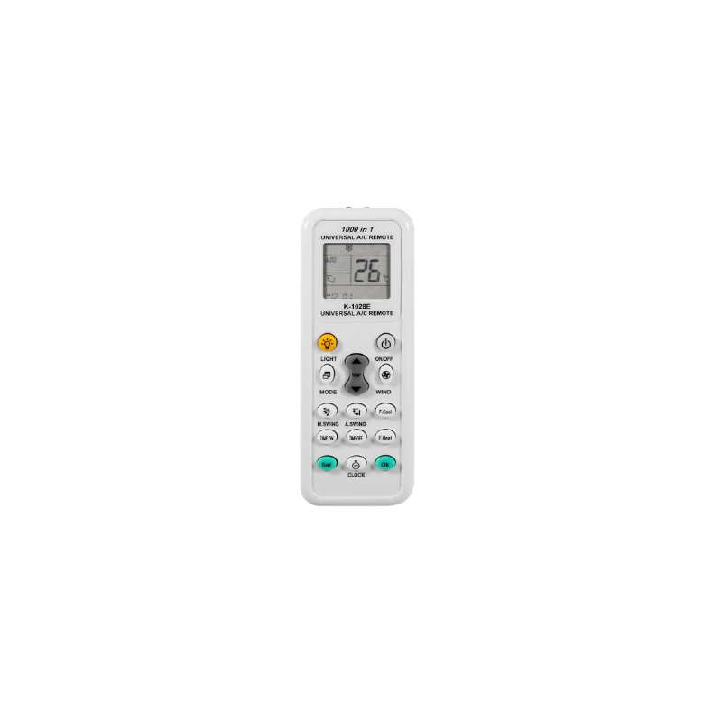 Mando universal K-1028E para aire acondicionado ⋆ Compatible con LG, DAEWOO, SAMSUNG, PANASONIC, MITSUBISHI, etc. ⋆ LCD