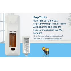 Mando universal K-1028E para aire acondicionado ⋆ Compatible con LG, DAEWOO, SAMSUNG, PANASONIC, MITSUBISHI, etc. ⋆ LCD