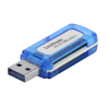 Lector de tarjetas de memoria SD MMC TF MS M2 para ordenador PC portatil etc... USB 2.0 Azul