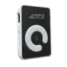 Mini reproductor de música MP3 / WAV portátil con clip Tarjeta micro SD TF Espejo - Blanco negro + Cable mini usb
