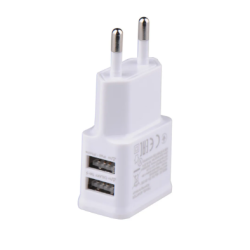 Cargador adaptador de red doble USB lateral universal para móvil, tablet, consola, cámara, GPS y más ⋆ Color negro