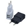Cargador adaptador de red doble USB lateral universal para móvil, tablet, consola, cámara, GPS y más ⋆ Color negro