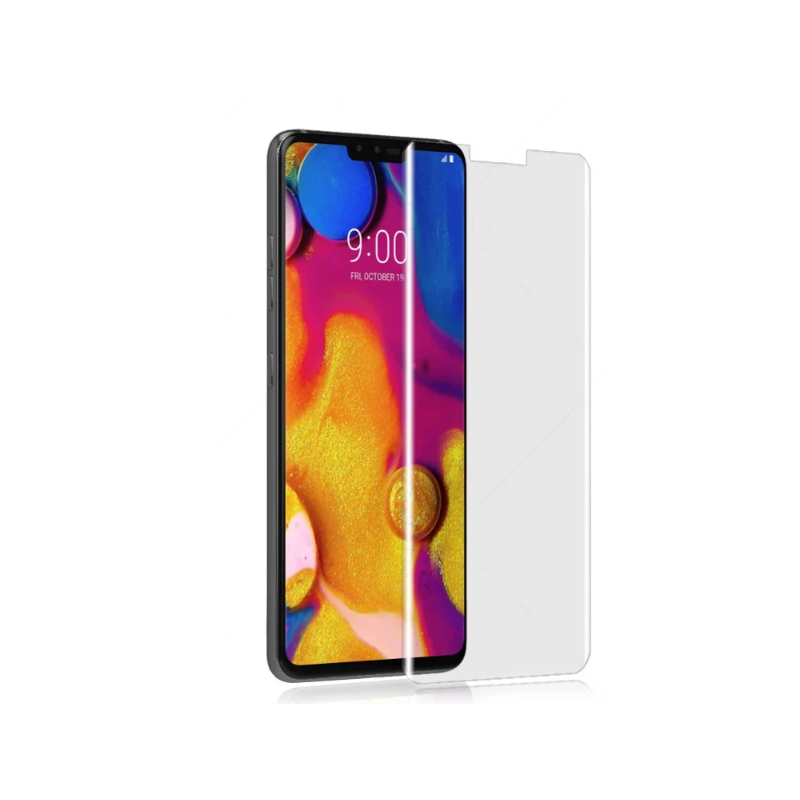 Protector de pantalla compatible con LG V30 * Cristal templado curvo 9H * Transparente y duradero