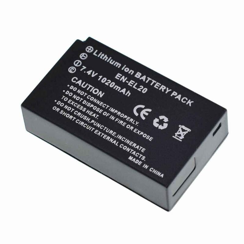 Bateria compatible EN-EL20 * Nikon 1 J1, 1 J2, 1 J3, 1 S1, 1 V3, 1 AW1 * Capacidad 1900mAh