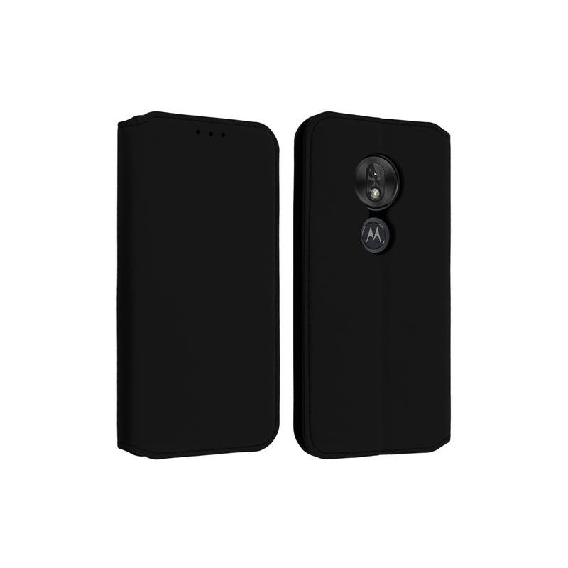 Funda compatible con MOTOROLA MOTO E6 PLAY Flip cover sin solapa tapa libro billetera Negra