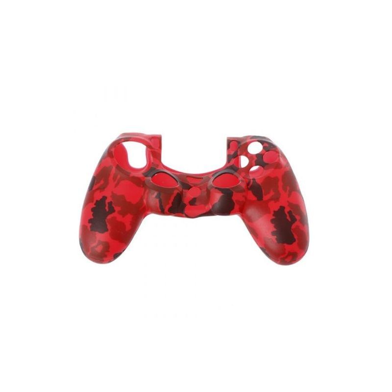 Funda de silicona compatible con MANDO DUALSHOCK PS4 Camuflaje rojo negro