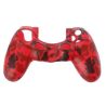 Funda de silicona compatible con MANDO DUALSHOCK PS4 Camuflaje rojo negro