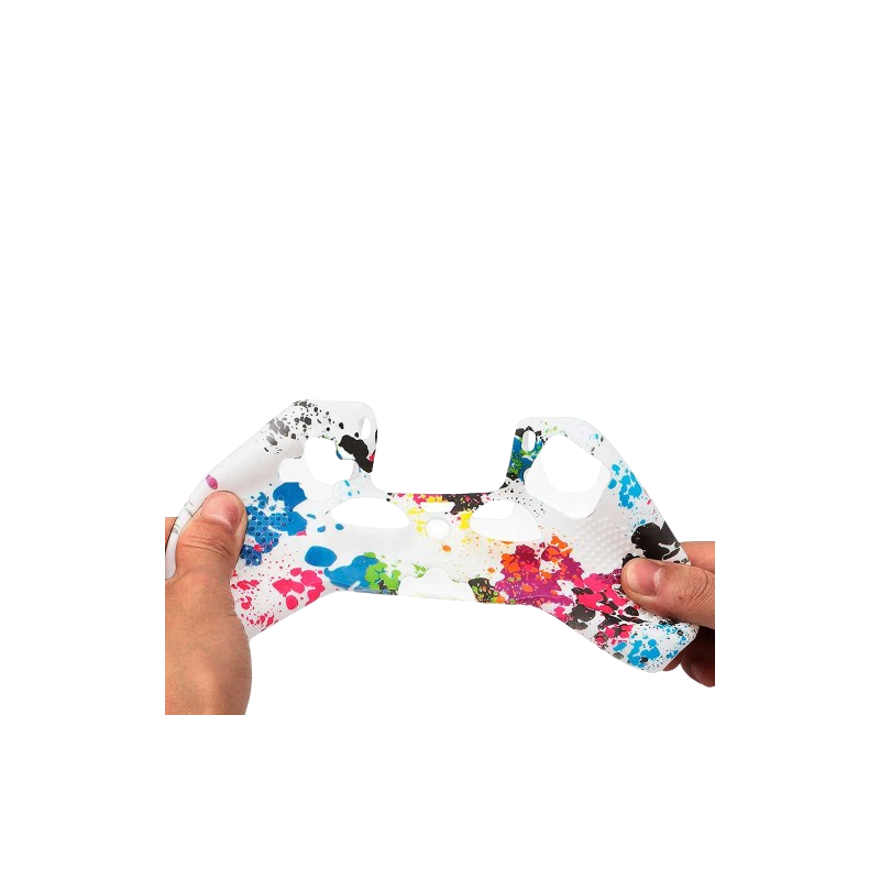 Funda de silicona compatible con MANDO DUALSHOCK PS4 Manchas de pintura multicolor
